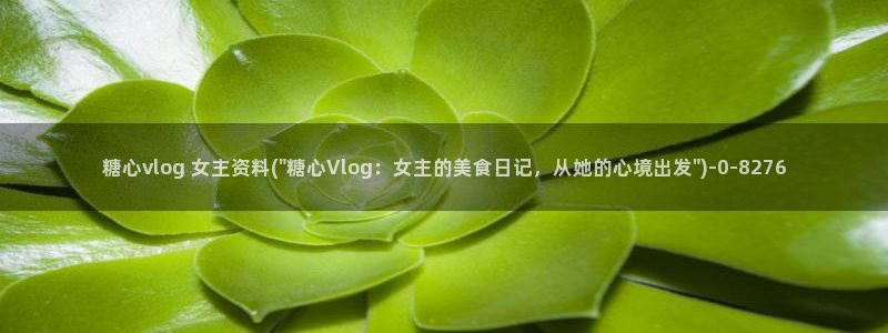 糖心vlog导演：糖心vlog 女主资料(\