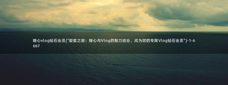 糖心vlog约会：糖心vlog钻石会员(